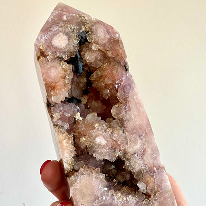 Pink and purple Amethyst Tower with druzy 15cm *Unique*