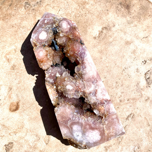 Pink and purple Amethyst Tower with druzy 15cm *Unique*