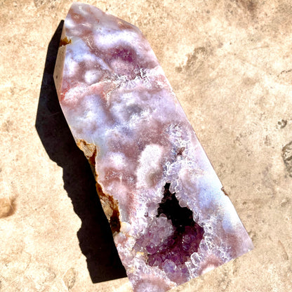 Pink and purple Amethyst Tower with druzy 15cm *Unique*