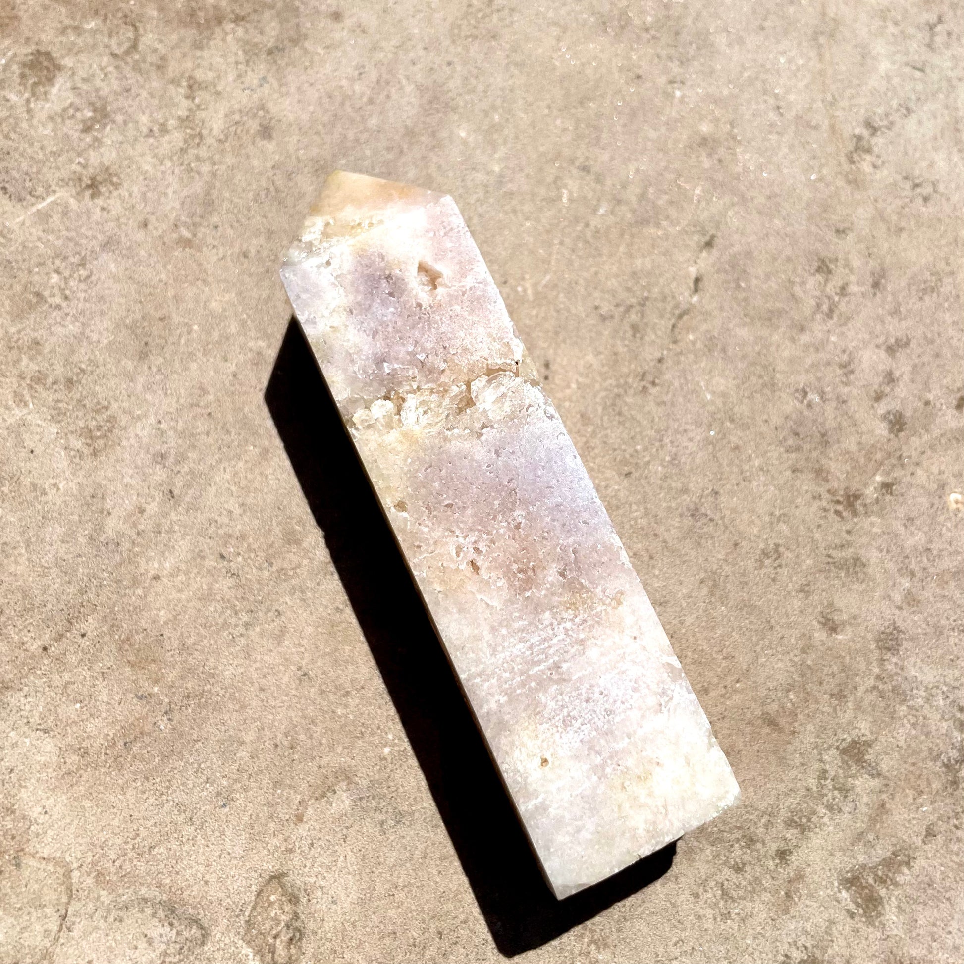 Pink Amethyst Tower with druzy 8.5cm