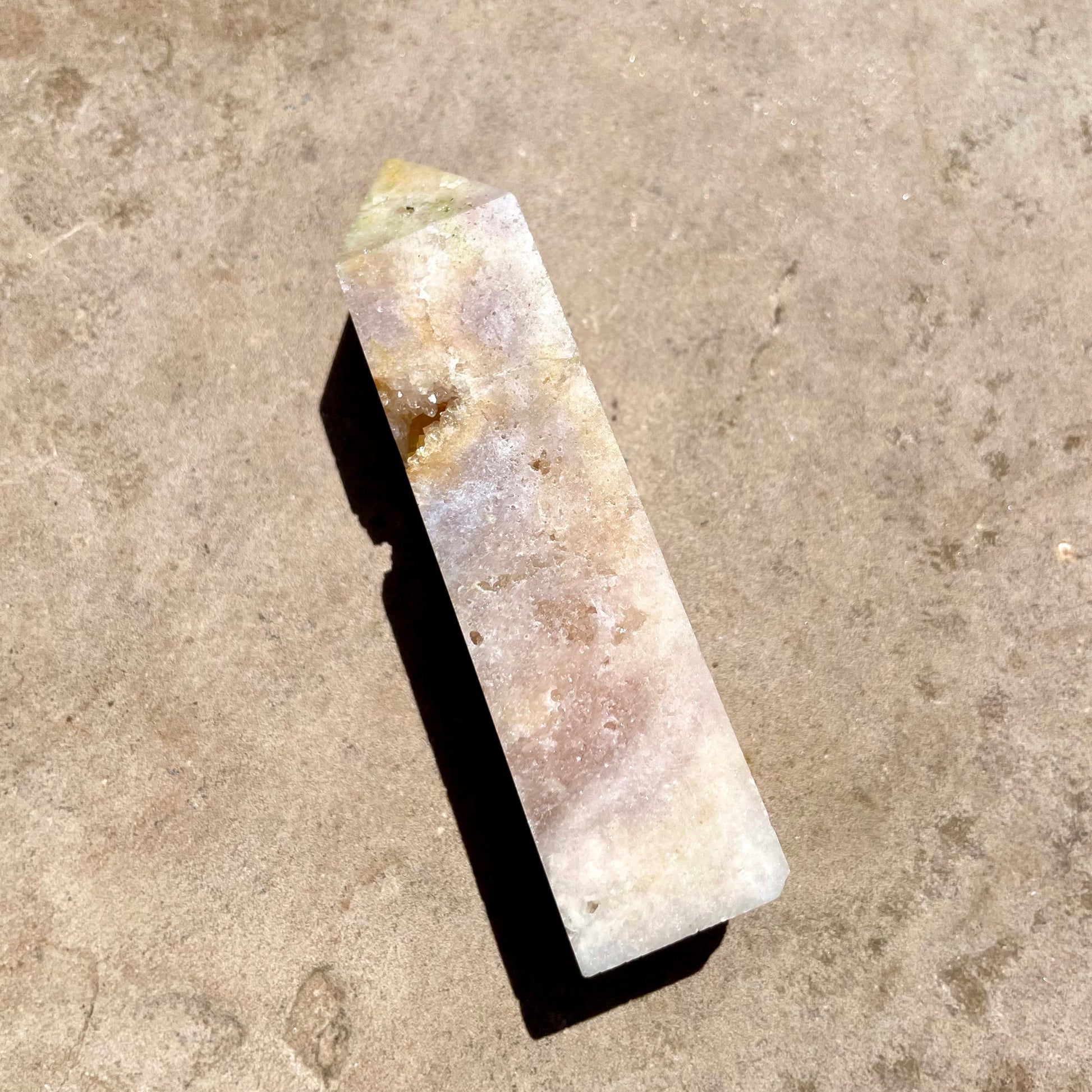 Pink Amethyst Tower with druzy 8.5cm