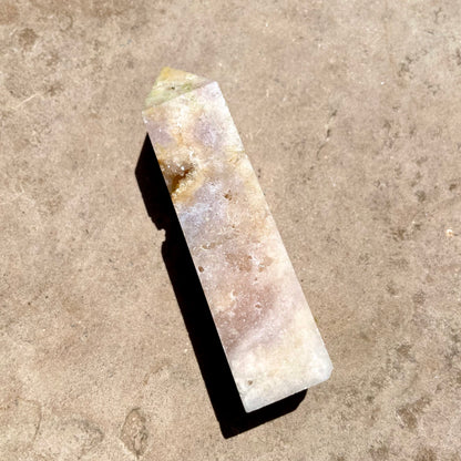 Pink Amethyst Tower with druzy 8.5cm