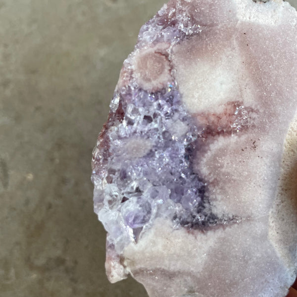 Pink Amethyst slice with Purple amethyst 6cm