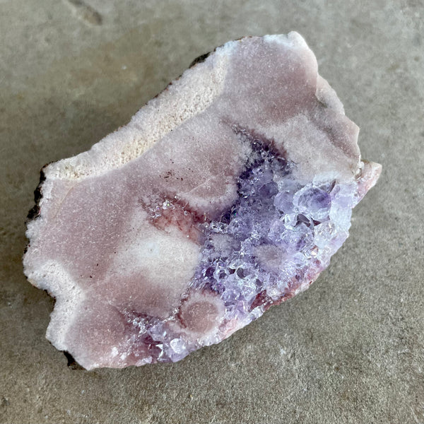 Pink Amethyst slice with Purple amethyst 6cm