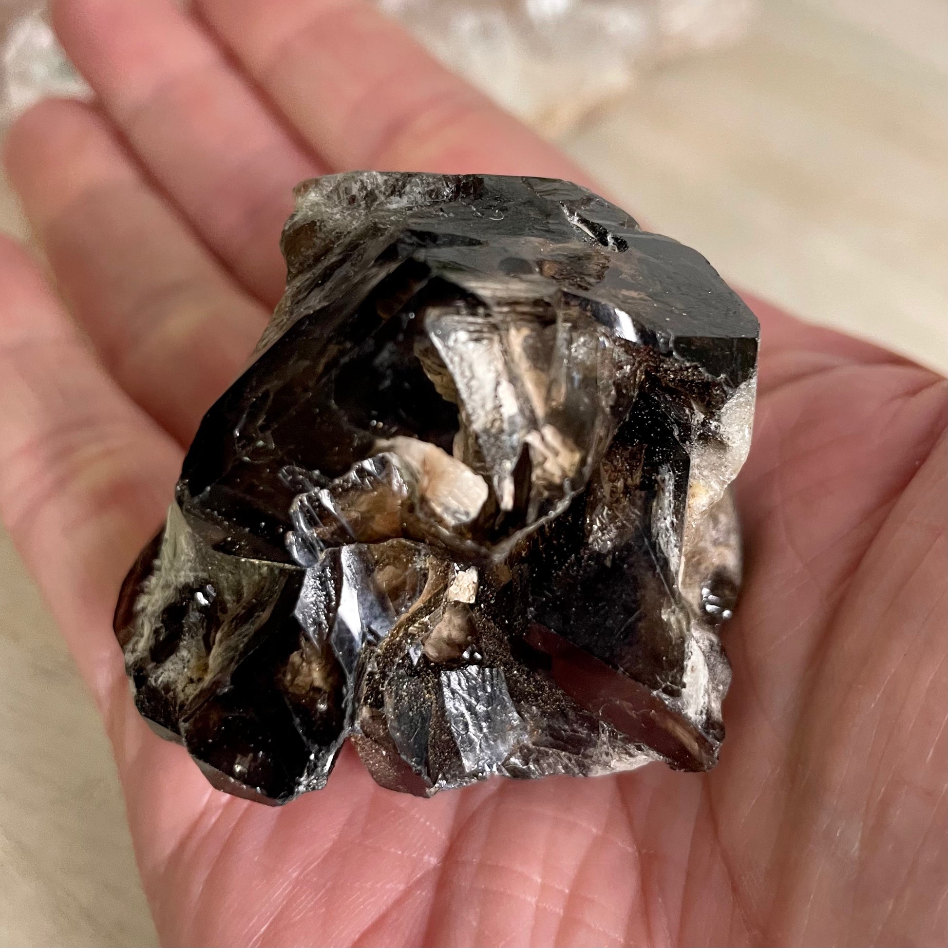 Elestial Smokey Quartz Cluster