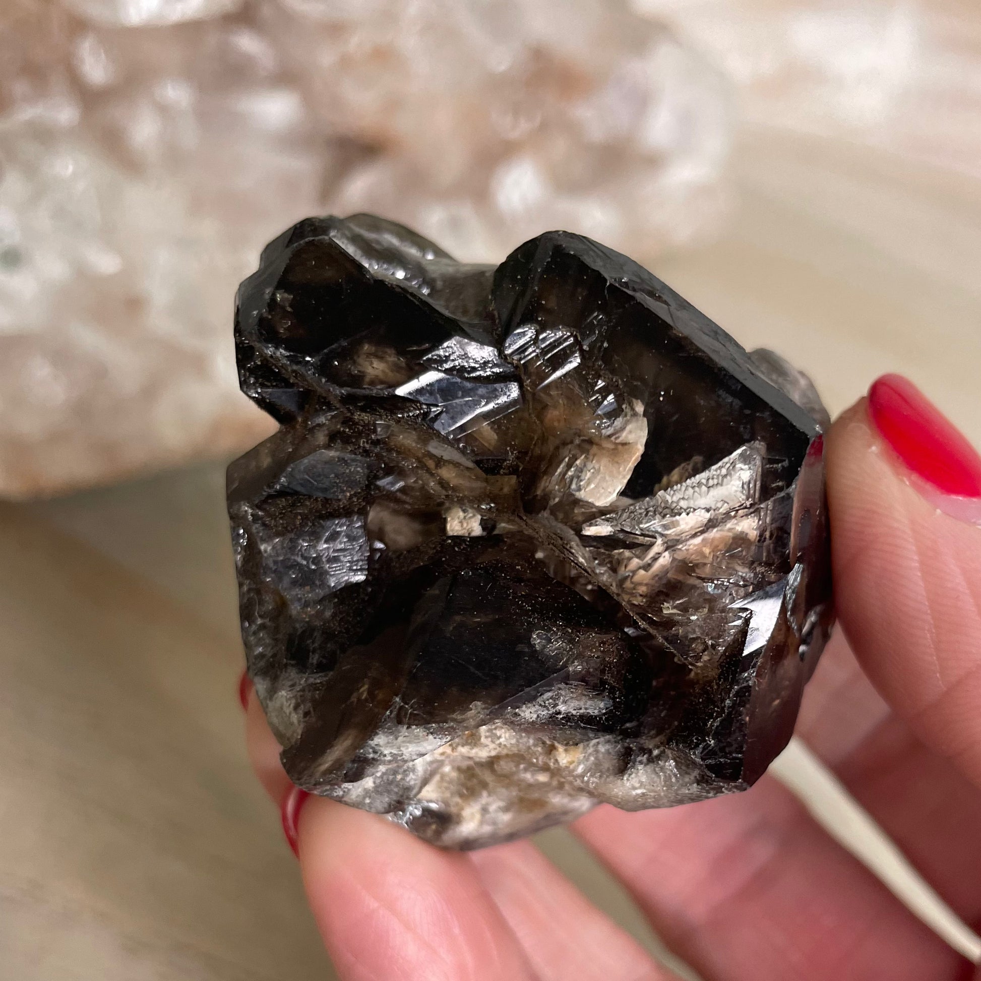Elestial Smokey Quartz Cluster
