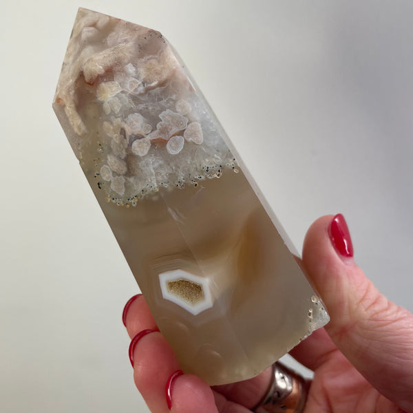 Flower Agate Tower 10cm