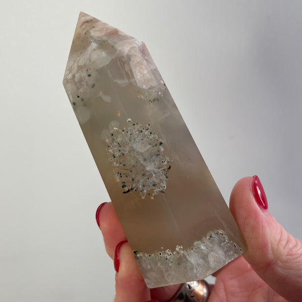 Flower Agate Tower 10cm