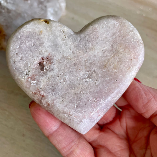 Pink Amethyst Druzy Heart
