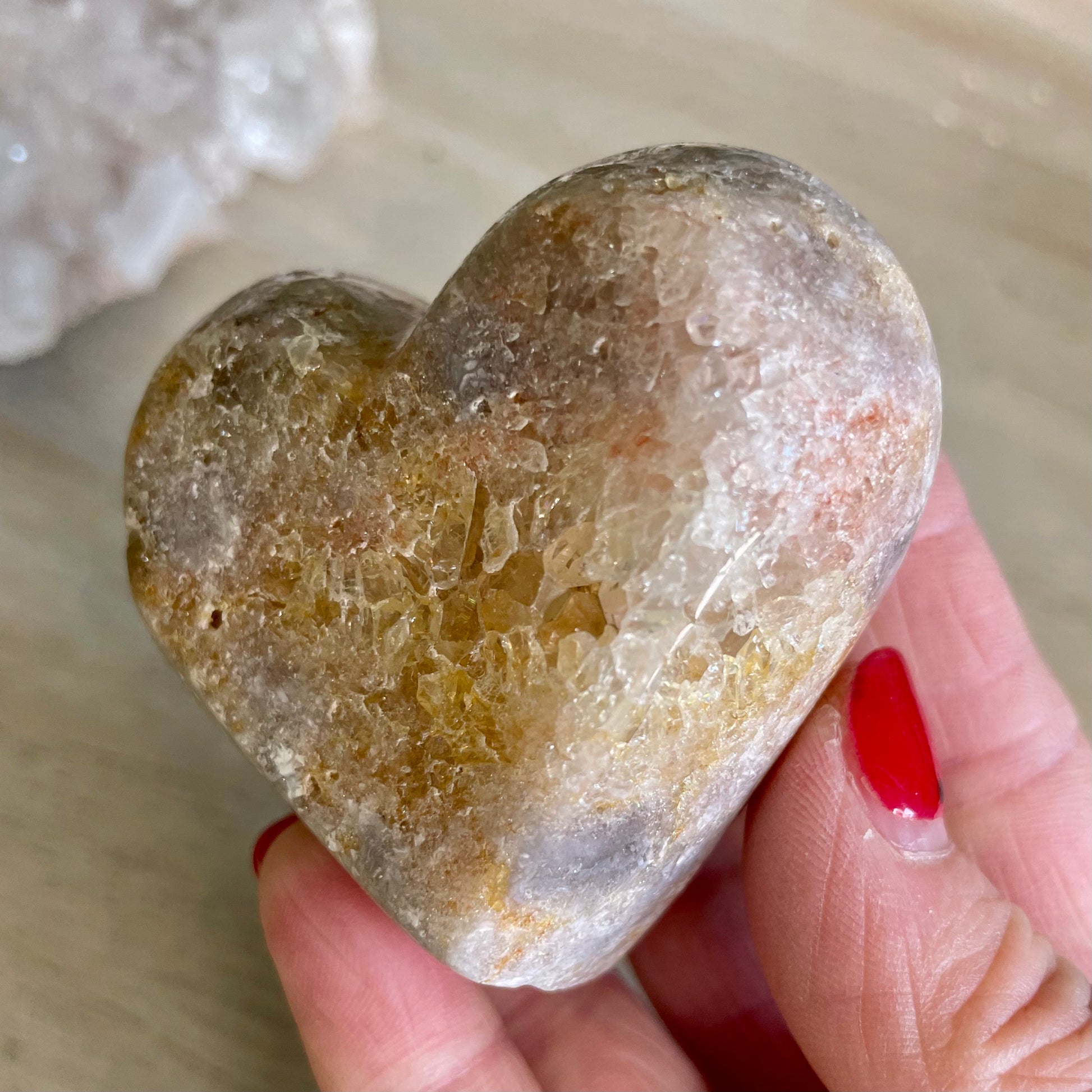 Pink Amethyst Druzy Heart