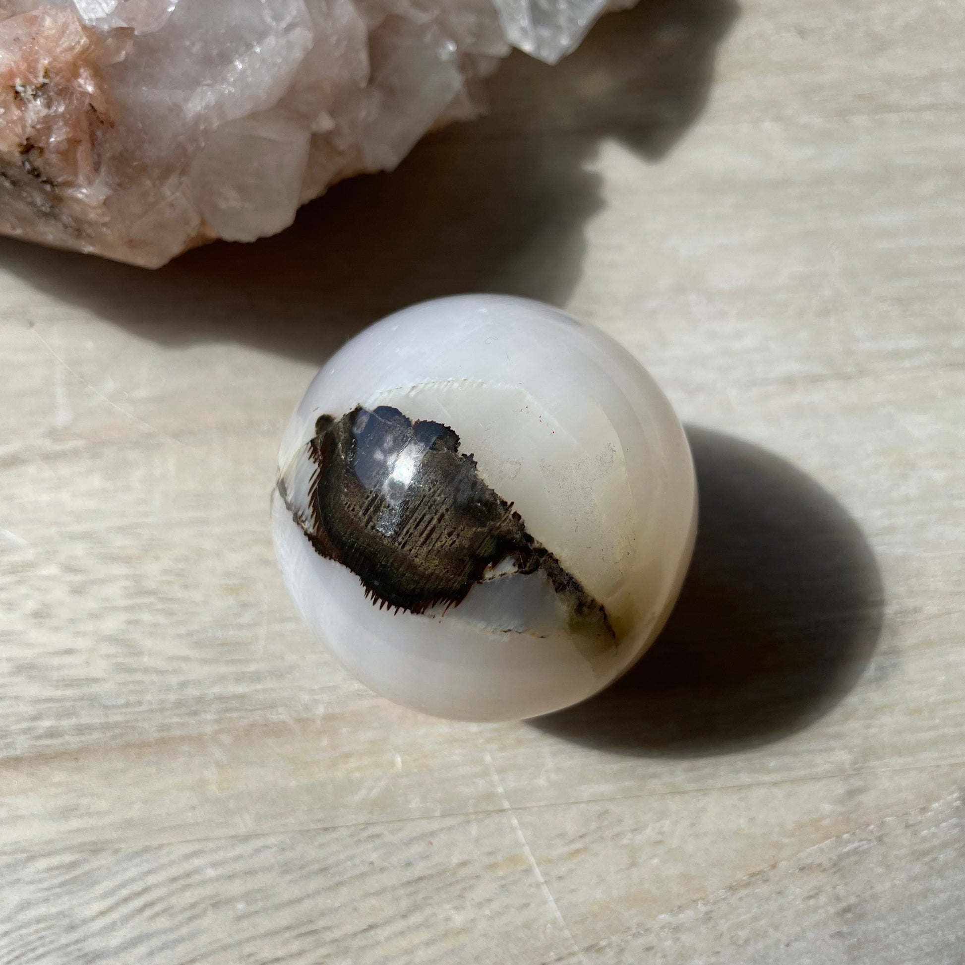 Pink Mangano Calcite sphere 4cm