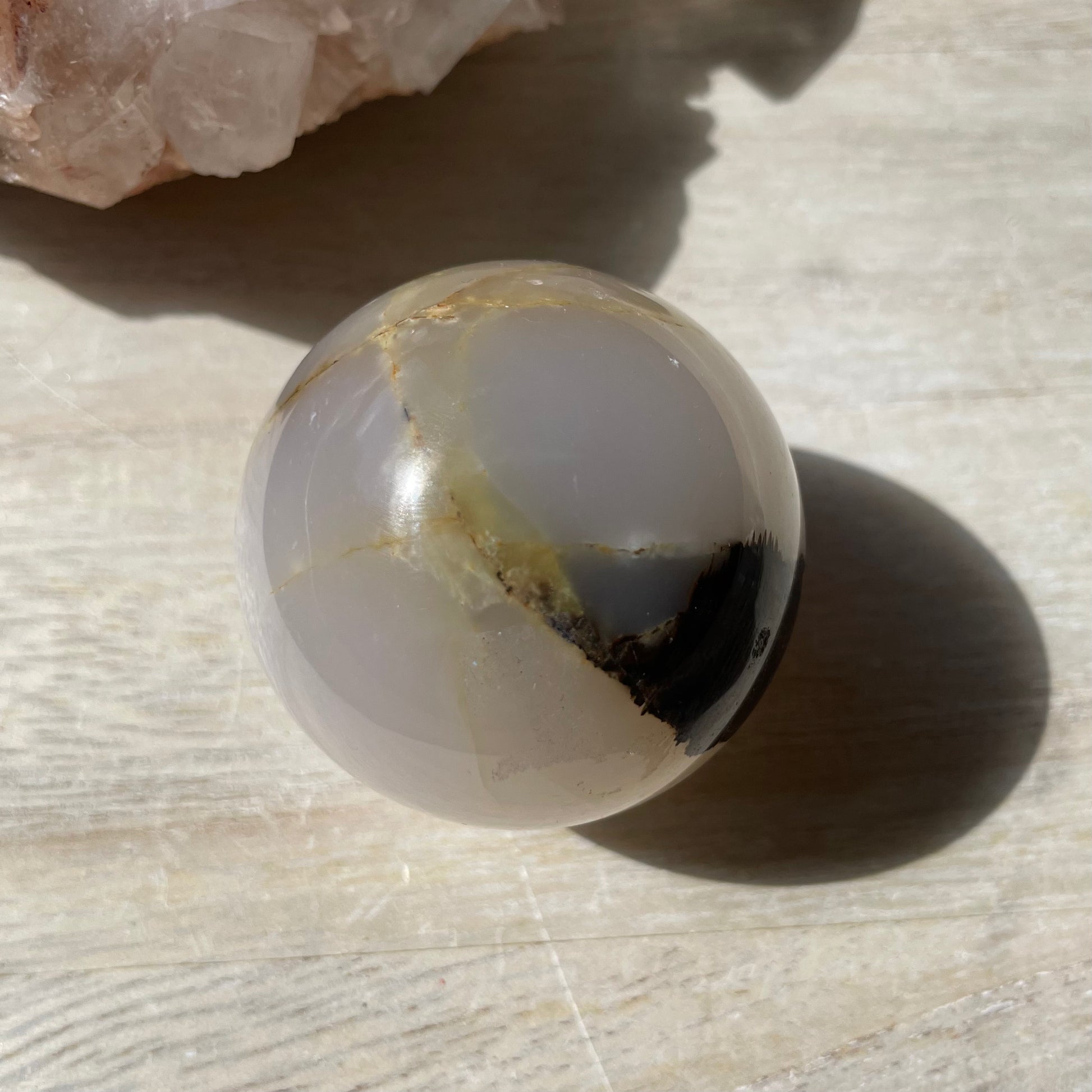 Pink Mangano Calcite sphere 4cm