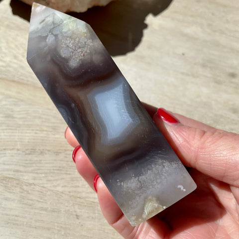 Flower Agate Dark Tower 11CM