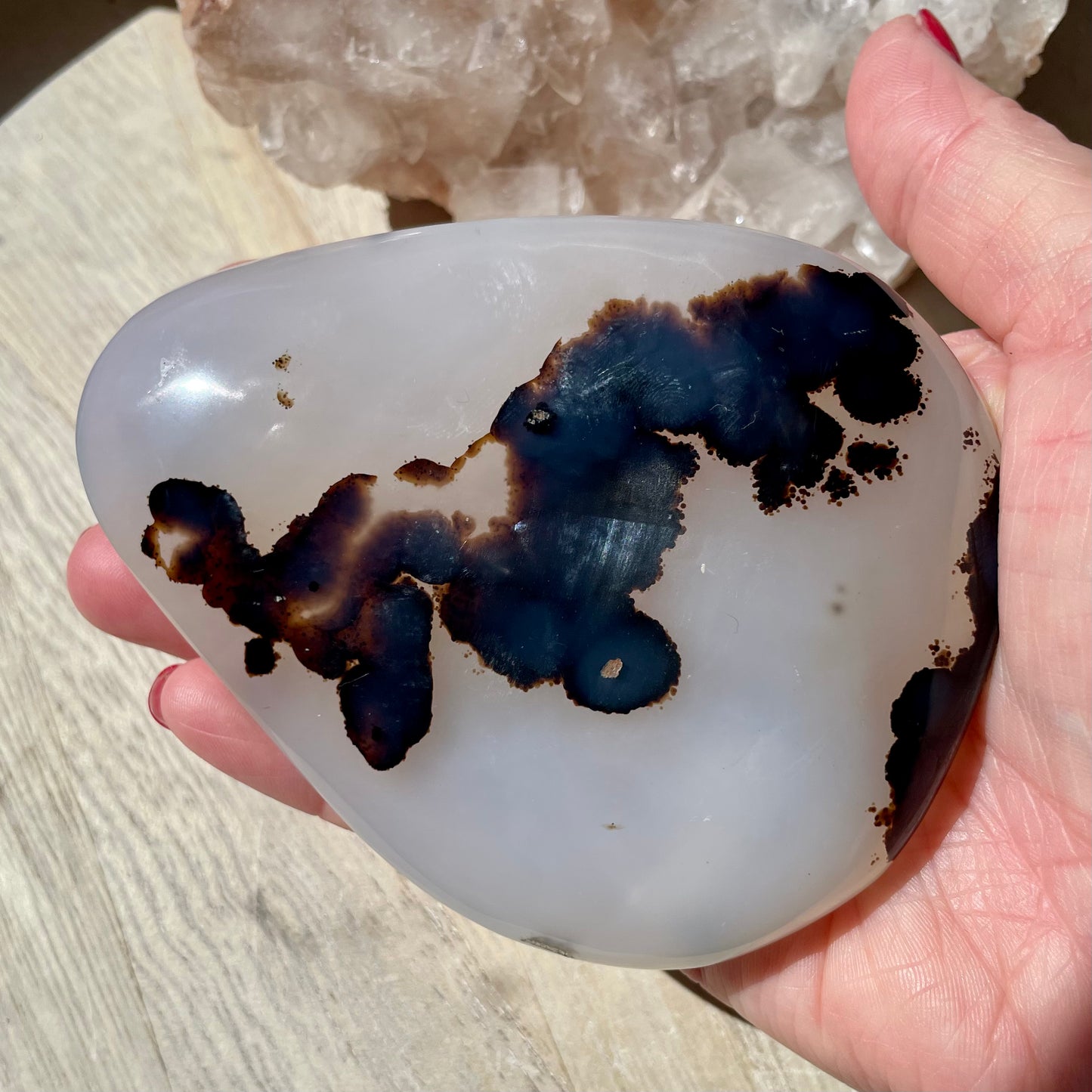 Dendritic Agate palm stone