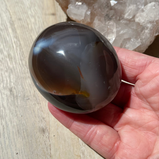 Orca Agate palm stone LG
