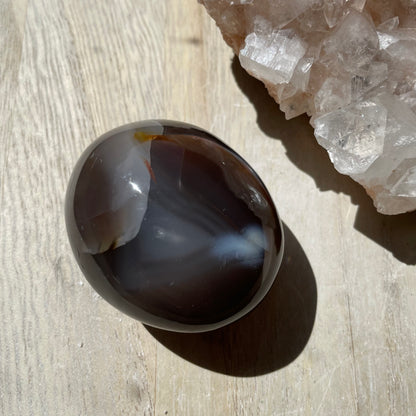 Orca Agate palm stone LG