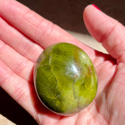 Green Kiwi Opal palm stone