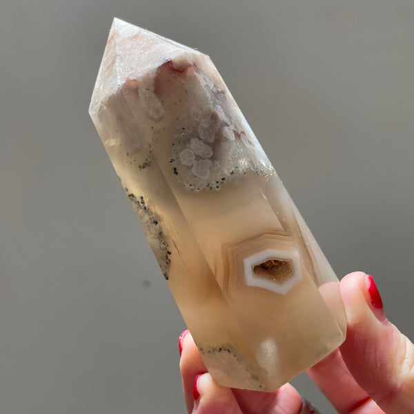 Flower Agate Tower 10cm