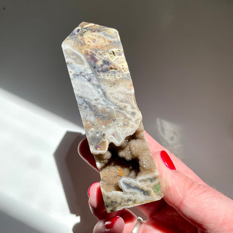 Sphalerite Tower with druzy 10.5cm