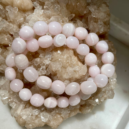 Pink Mangano tumbled stone bracelet