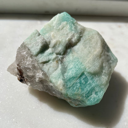 Amazonite Rough with Smokey Quartz and Tourmaline