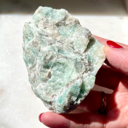 Amazonite Rough with Smokey Quartz and Tourmaline