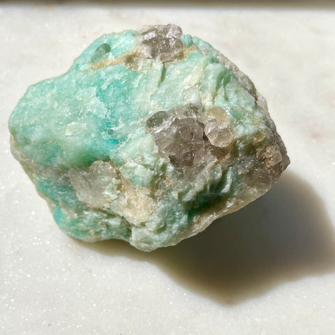 Amazonite Rough with Smokey Quartz and Tourmaline