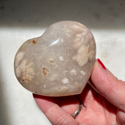 Flower Agate Heart 7.5cm