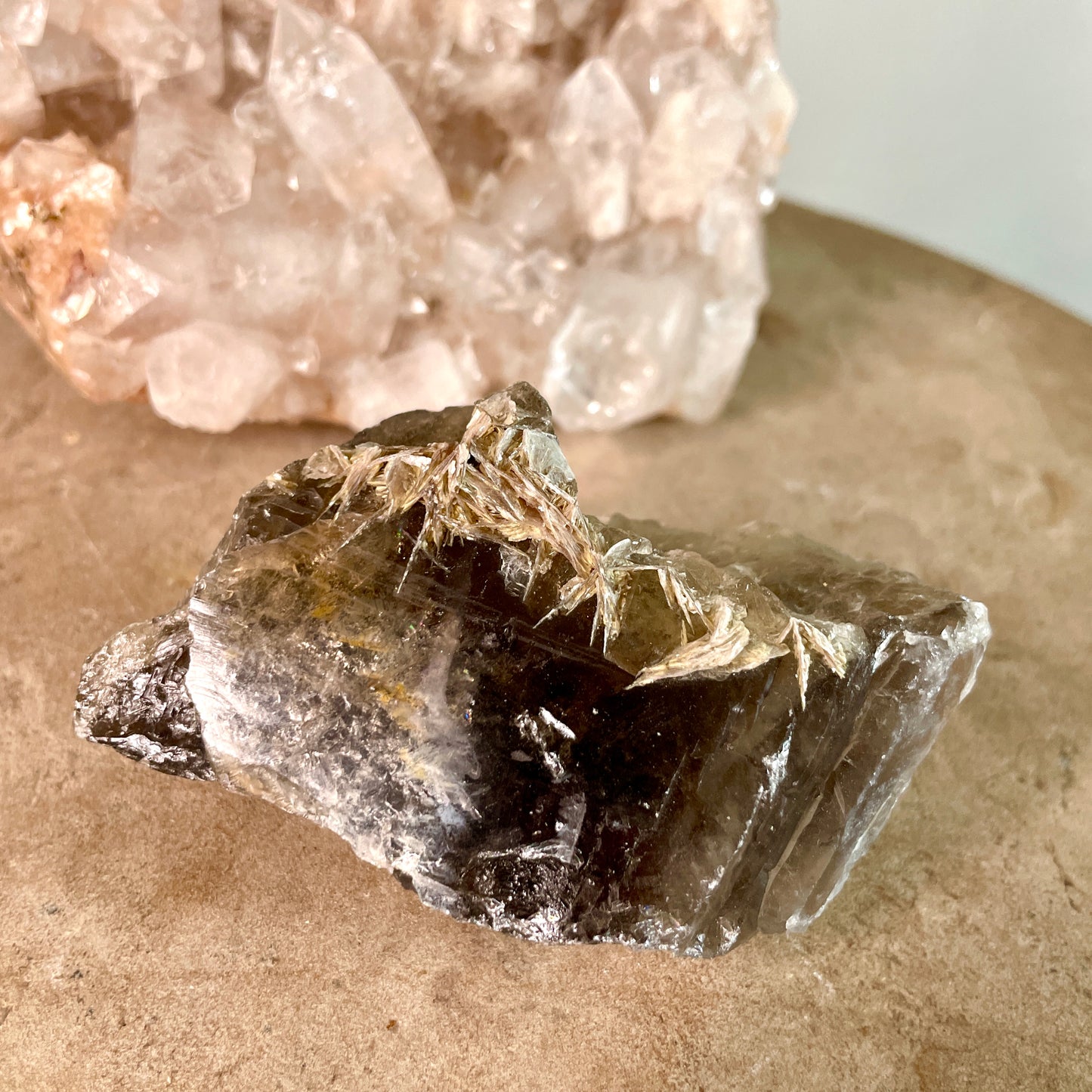 Elestial Smokey Quartz with Mica