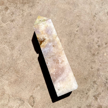 Pink Amethyst Tower with druzy 8.5cm